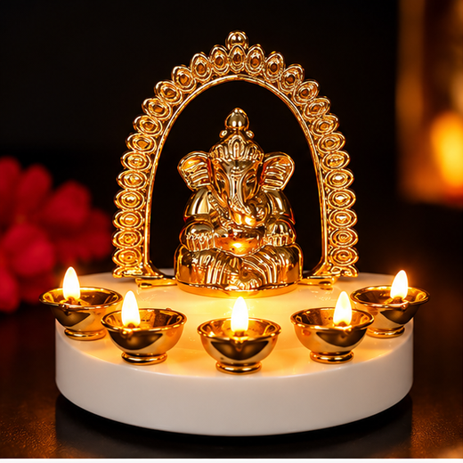 Palki Ganesh Ji With Diya Light 🪔