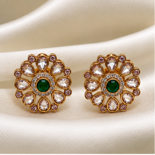 White Stones With Small Green Studs