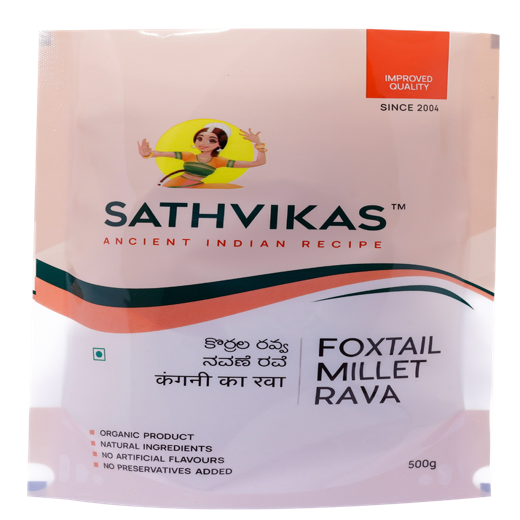 Sathvikas Korralu / Foxtail Millet Ravva (500 grams) Pack Of 1.