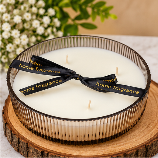 Big Glass Bowl Premium Aroma Candle Gift Pack 💝 (Size: 8*2.4 Inch) (Weight: 1.3kg)🕯️ - Image 2