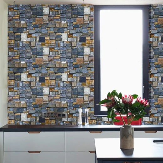 Self Adhesive 3D Brick Stone Pattern Wallpaper - Image 3