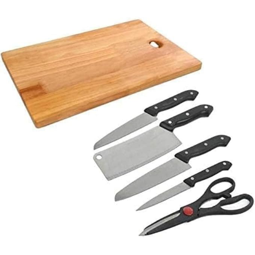 Wooden Chopping Board 5-PCS Knife Set