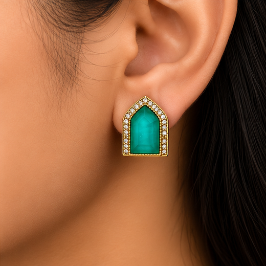 Mint-Green Moissanite Earring - Image 4