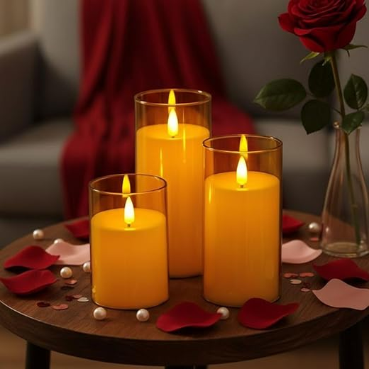 Smokeless 3D Wick Candle With Glass🕯️ Height: 10CM (12 piece) - Image 3