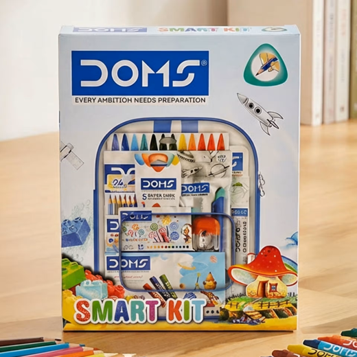 Doms Smart Kit Comes With Transparent Zipper Bag Combination of 12 Stationery Items - Image 3