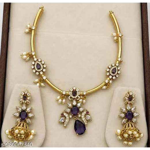 Victorian Purple stone Short Necklace - Image 4