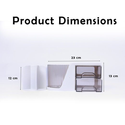 Rotating Desk Organizer with two Drawers - Image 2