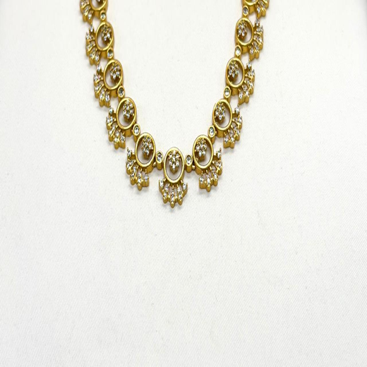 Matte finishing Designed With Small stones Short Necklace - Image 2