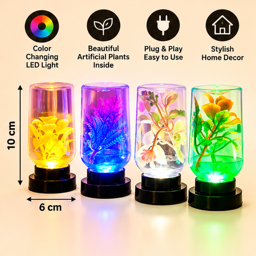 Flower & Plant Design Multicolour Night Lamp 🪻- (1 Piece) - Image 3