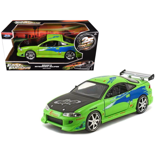 Jada Toys Fast & Furious 25th Anniversary 1995 Mitsubishi Eclipse 1:24 Die-Cast Car - Image 3
