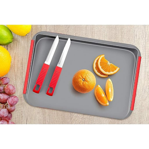 2 in 1 Cut and Chop Plastic Chopping Board - Image 2