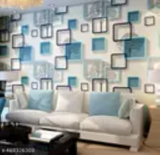 Self Adhensive 3D Frames Pattern Wallpaper (45*1000cm)