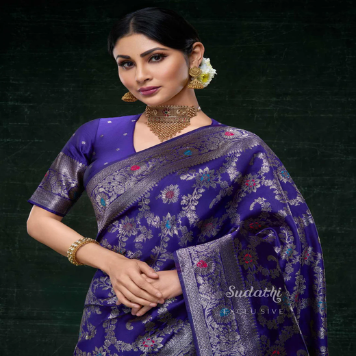 Mouni Roy Blue Kashish Banarasi Saree - Image 3