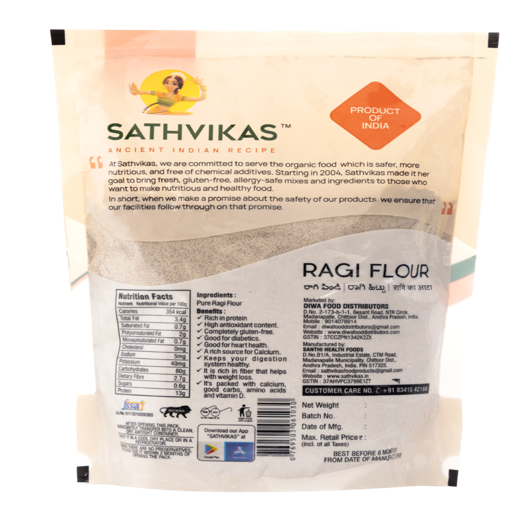 Ragulu / Finger Millet Flour (500 grams) Pack Of 1. - Image 2