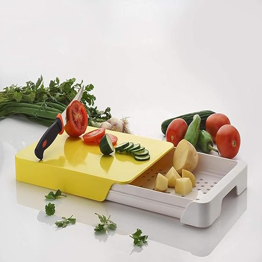 2-in-1 Cut and Wash Chopping Board with Stainless Steel Knife