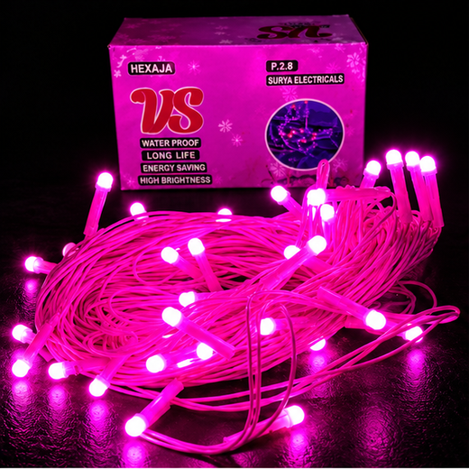 10M Pixel Still Pink String Light (26 Bulb) (5 MM) (Print 15M) ✨