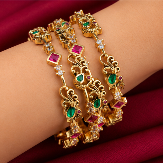 4-Piece Matte Finish Bangles | Artificial Jewellery - Image 3