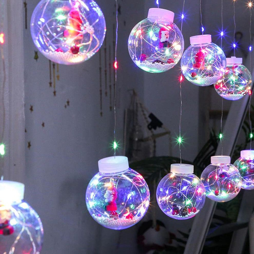 5+5 Multicolour Christmas Santa Ball Curtain Light 🎅 - Image 3