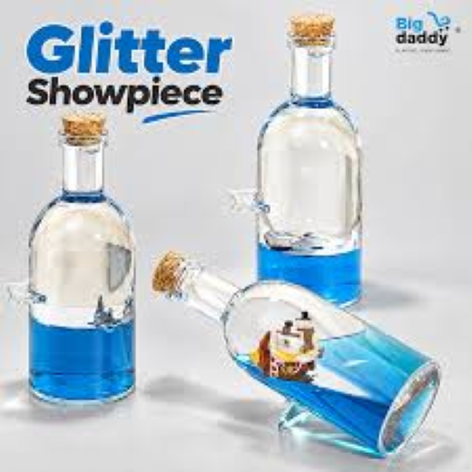 Big Round glass bottle luffy ship showpeice
