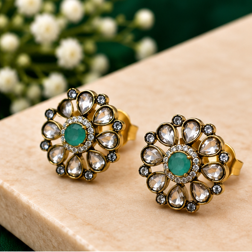 White Stones With Small Mite-Green Studs - Image 2