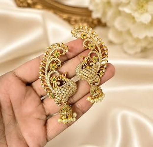 Gold Earcuff Jhumakas