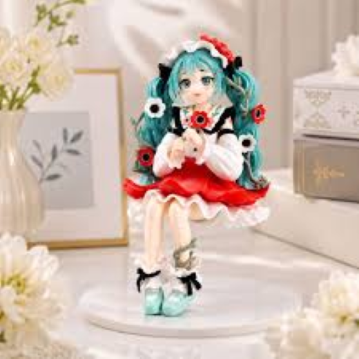 Miku Action fiqure with flower
