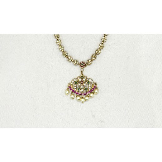 Matte finishing with AD stones short Necklace - Image 2