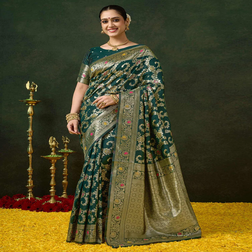 Green Kashish Banarasi Saree