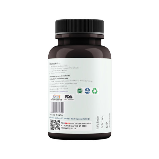 Dr.Patkar's vitamin B12- 60 Veg Capsules - Image 3