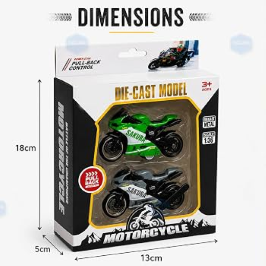 2 PCS Die Cast Motocycle