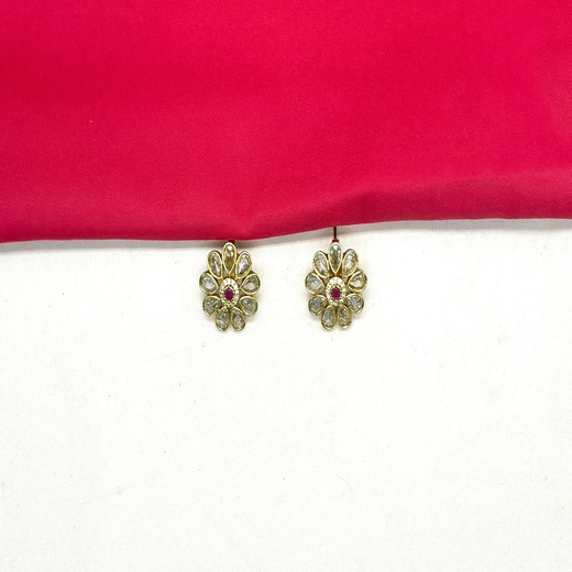 Matte finishing American Diamonds with pink stones Short Necklace - Image 3
