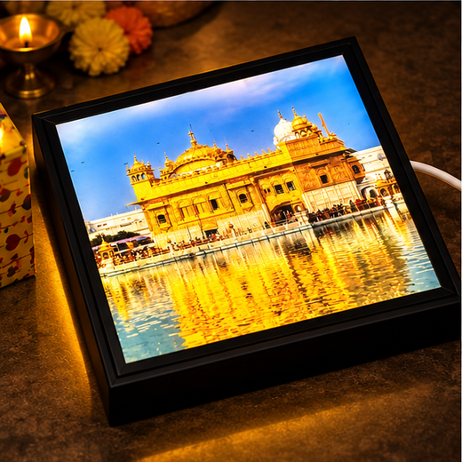 Golden Temple Lighting Showpiece Wall Hanging (DF88) (Size: 20*20 Cm) - Image 3