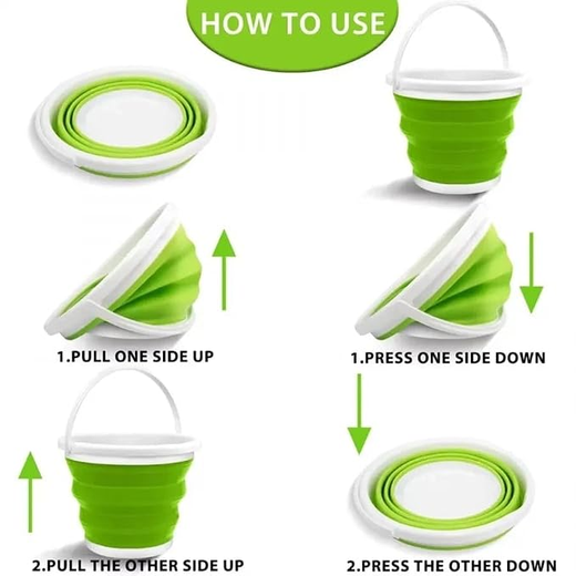 Portable Foldable Silicone Bucket 10L - Image 4