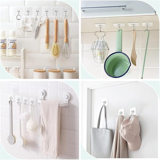 Adhesive Wall Hooks (10pcs) - Image 4