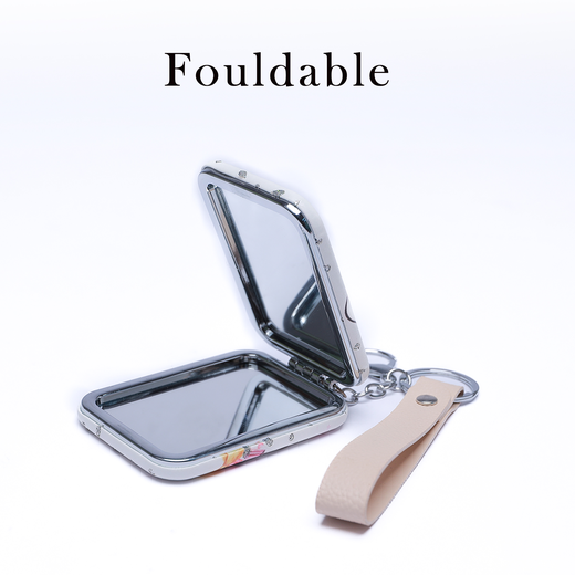 Compact Mirror Flower Keychain - Image 3