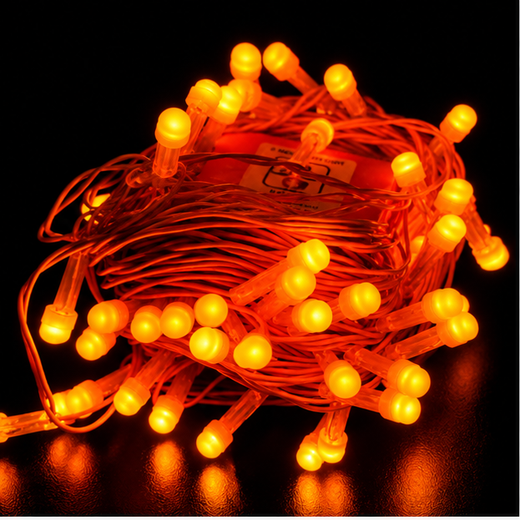 15M Orange String Light 52 Bulb (8mm) (Print 20M) ✨
