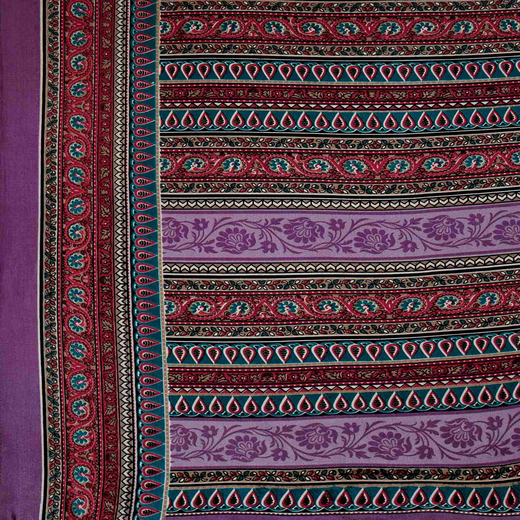 Lavender Crepe Silk Printed Saree - Image 3