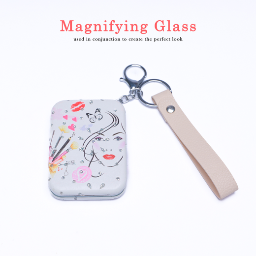 Compact Mirror Flower Keychain