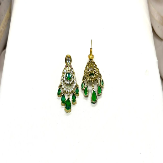 Victorian Green Stone's Two steps Long Necklace - Image 3