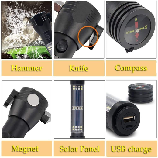 Rechargeable Waterproof Flashlight Hammer Light - Image 4