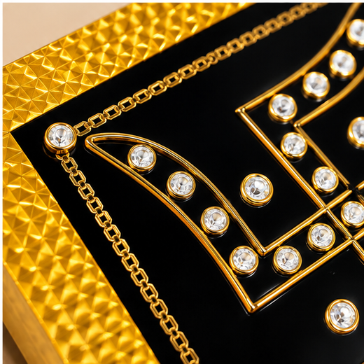 Golden Swastik Wall Hanging With Multicolour Lighting (Size: 20*20 Cm) - Image 2
