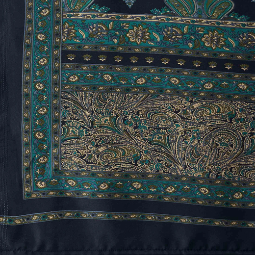 Navy Blue Crepe Silk Printed Saree - Image 3