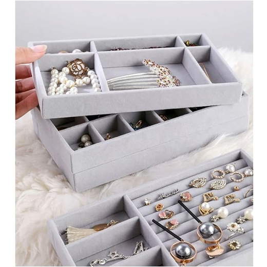 Velvet Jewellery Tray Organiser Set of 4 - Image 3