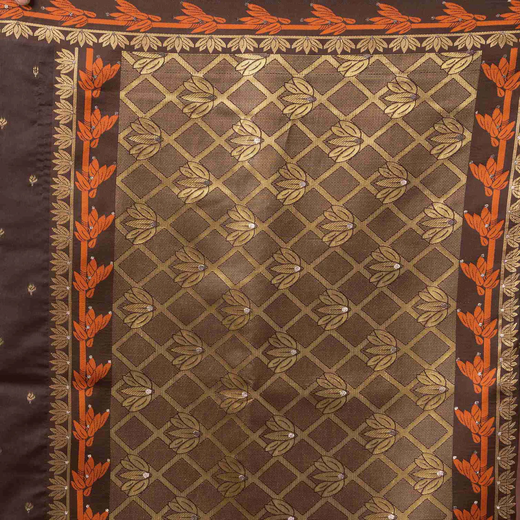 Brown Silk Woven Saree - Image 3