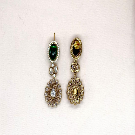 Victorian Green Mossnite stone's short Neckalce - Image 2