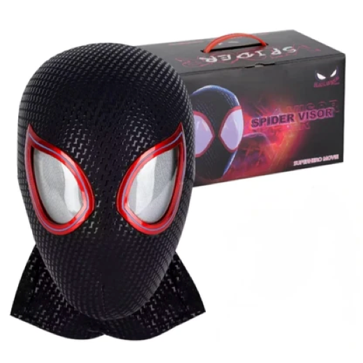 New Spidy Visor Blk/Red Eyes Flicker Mask - Ring Remote Control (Premium Quality) - Image 2