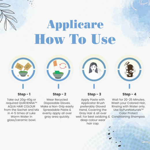 Organic Aqua Powder Hair colour- 2G Ebony Black - Image 3