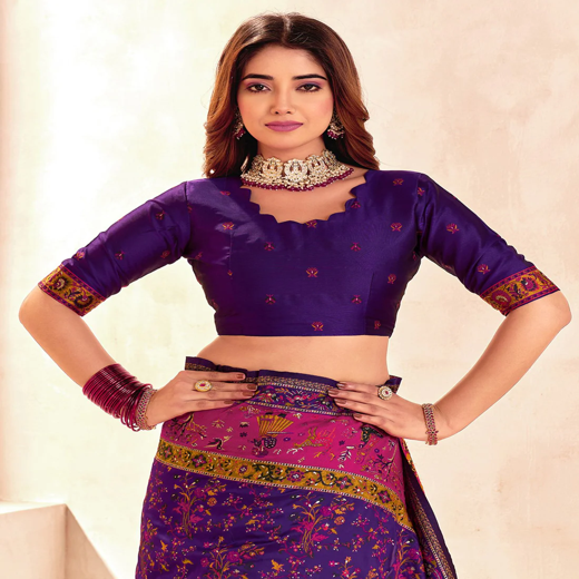 Purple Silk Woven Patola Saree - Image 2