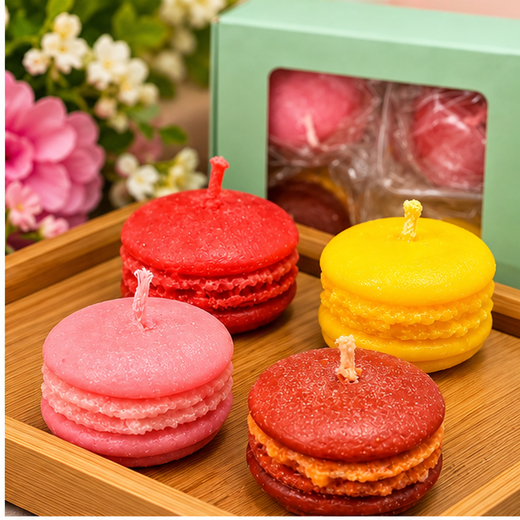 Macaron Candle (Pack of 4) (Box Size: 4*4 Inch) 🕯️