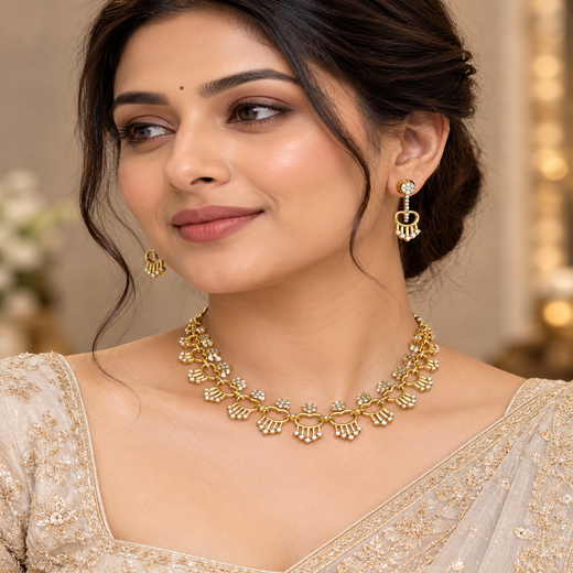 Gold Short Necklace - Image 4